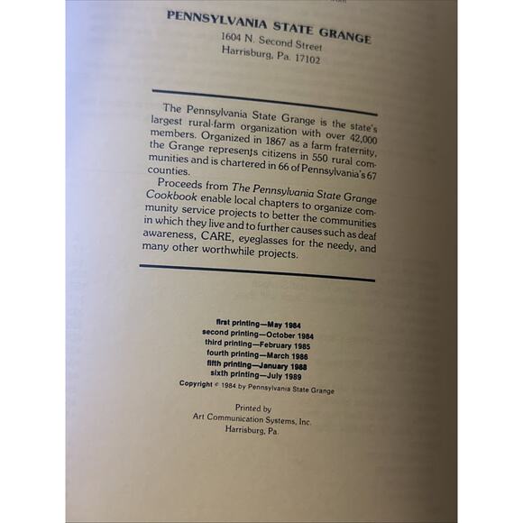 Pennsylvania State Grange Cookbook - Picture 4 of 6